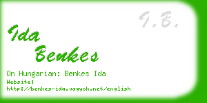 ida benkes business card